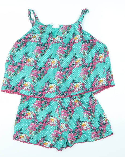 F&F Girls Multicoloured Floral  Playsuit  Size 12-13 Years