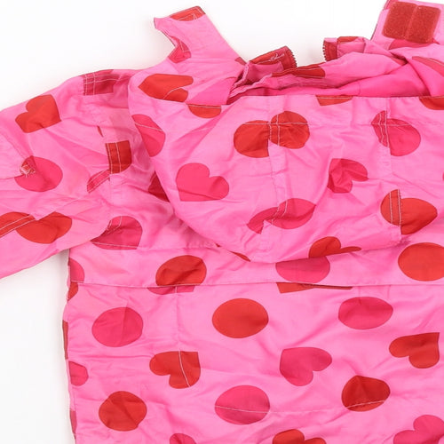 Sweet Millie Girls Pink Polka Dot  Rain Coat Jacket Size 4 Years