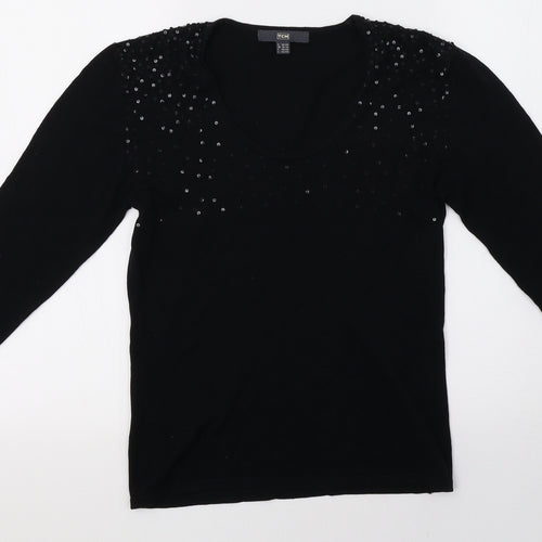TCM Womens Black   Pullover Sweatshirt Size 14