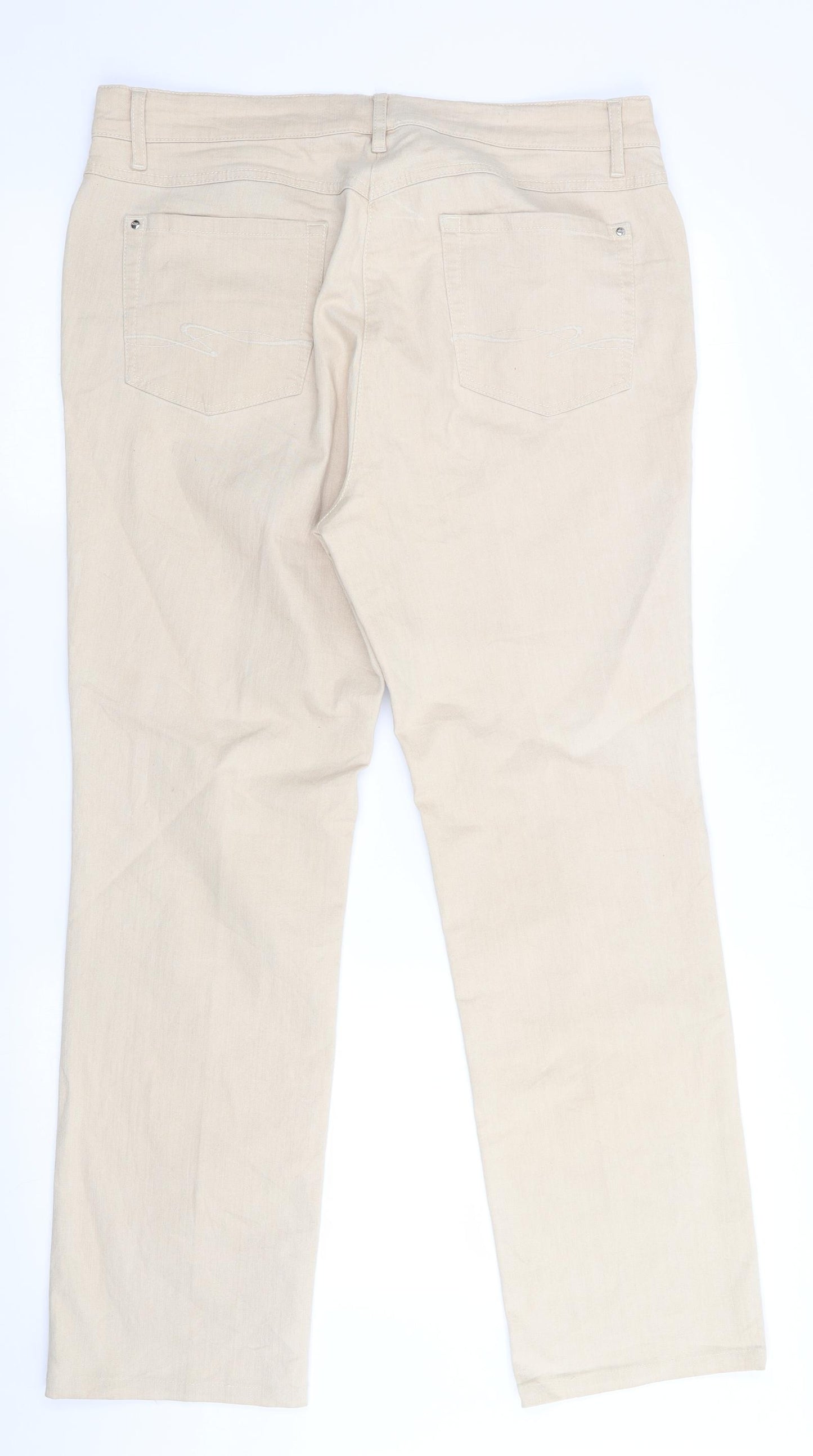 ZERRES Womens Beige   Straight Jeans Size 16 L28 in