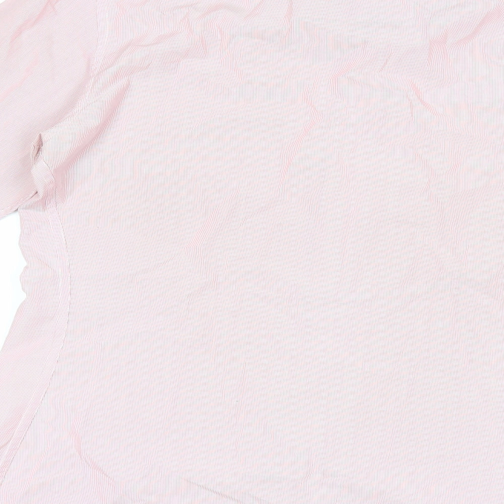 Mr. Xe Mens Pink Striped   Dress Shirt Size M