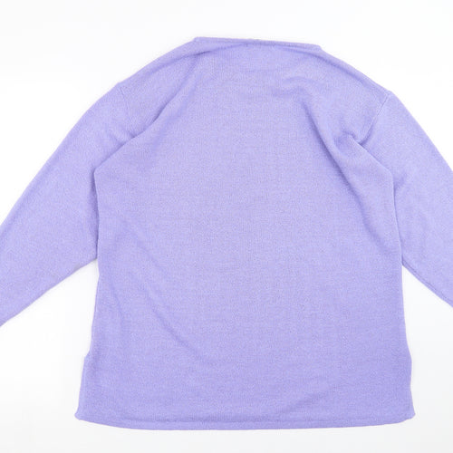 By Design Womens Purple  Knit Pullover Jumper Size S