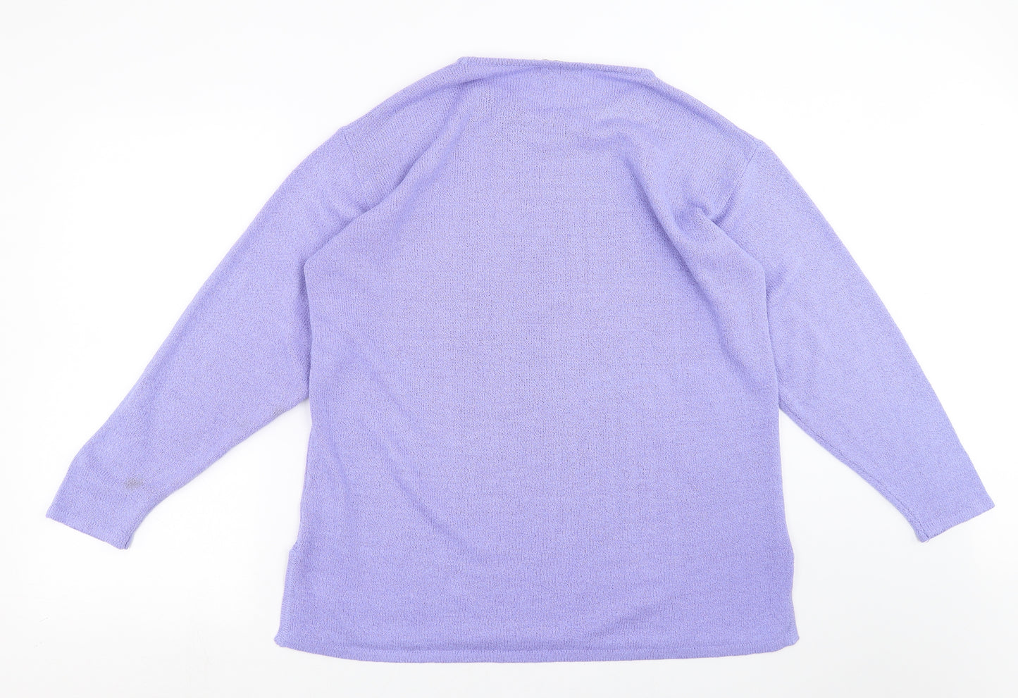 By Design Womens Purple  Knit Pullover Jumper Size S