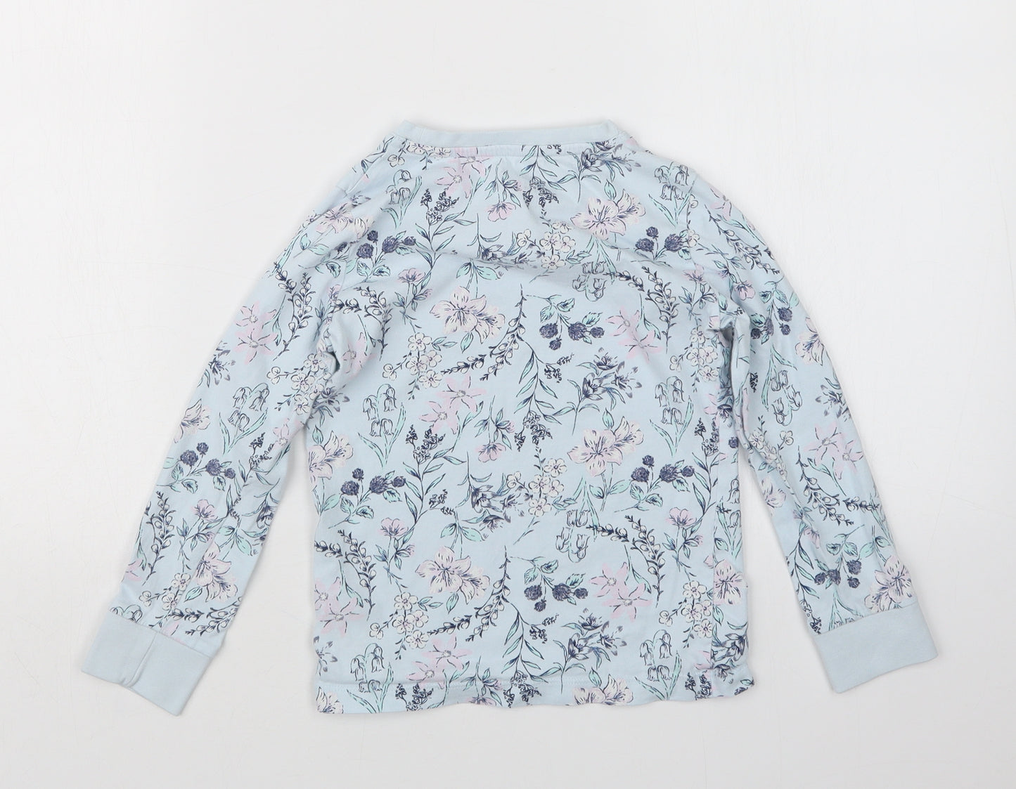 F&F Girls Blue Floral  Top Pyjama Top Size 6-7 Years