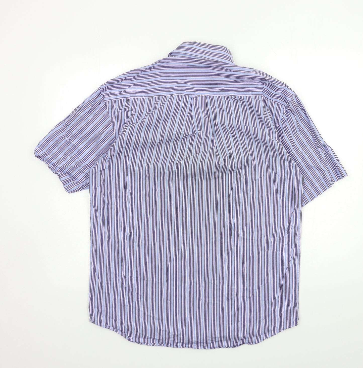 Savile Row Mens Blue Striped   Dress Shirt Size S