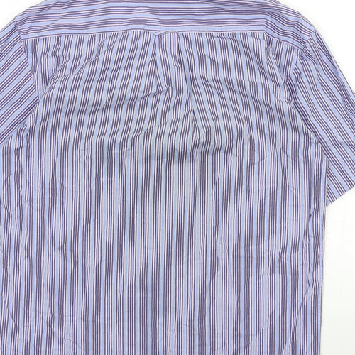Savile Row Mens Blue Striped   Dress Shirt Size S