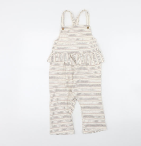NEXT Girls Ivory Striped  Playsuit One-Piece Size 6 Years