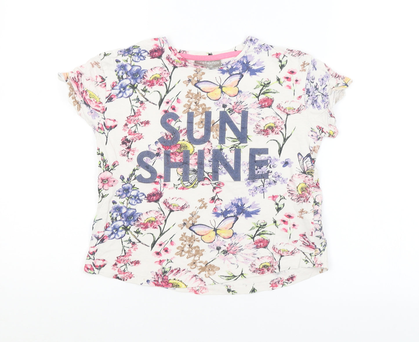 Destination Girls Multicoloured Floral  Basic T-Shirt Size 9-10 Years