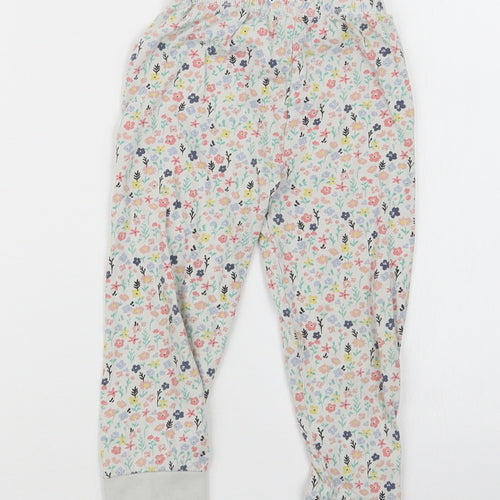 TU Girls White Floral  Capri Pyjama Set Size 3-4 Years