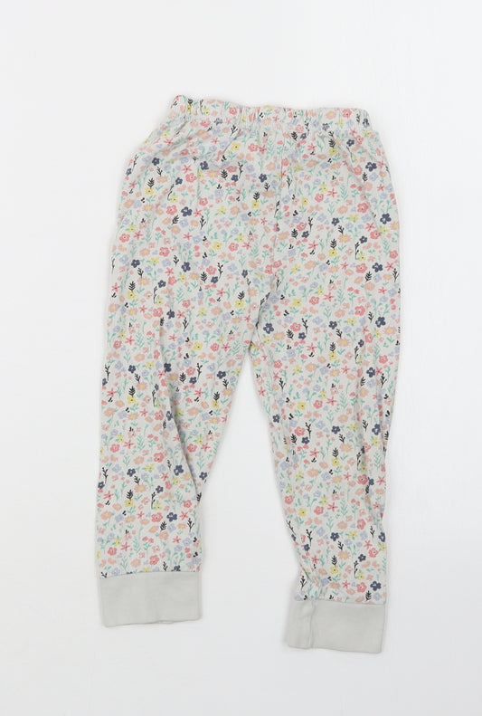 TU Girls White Floral  Capri Pyjama Set Size 3-4 Years
