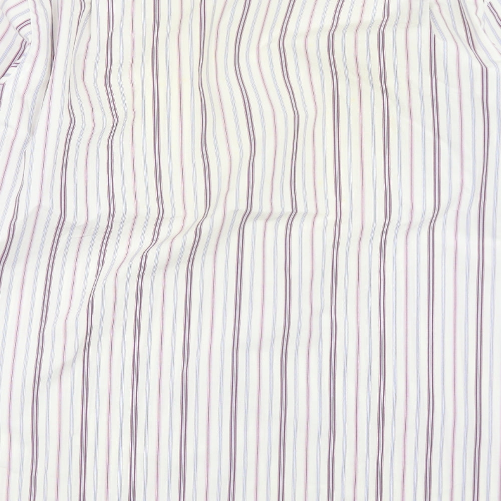 NEXT Mens White Striped   Dress Shirt Size 16