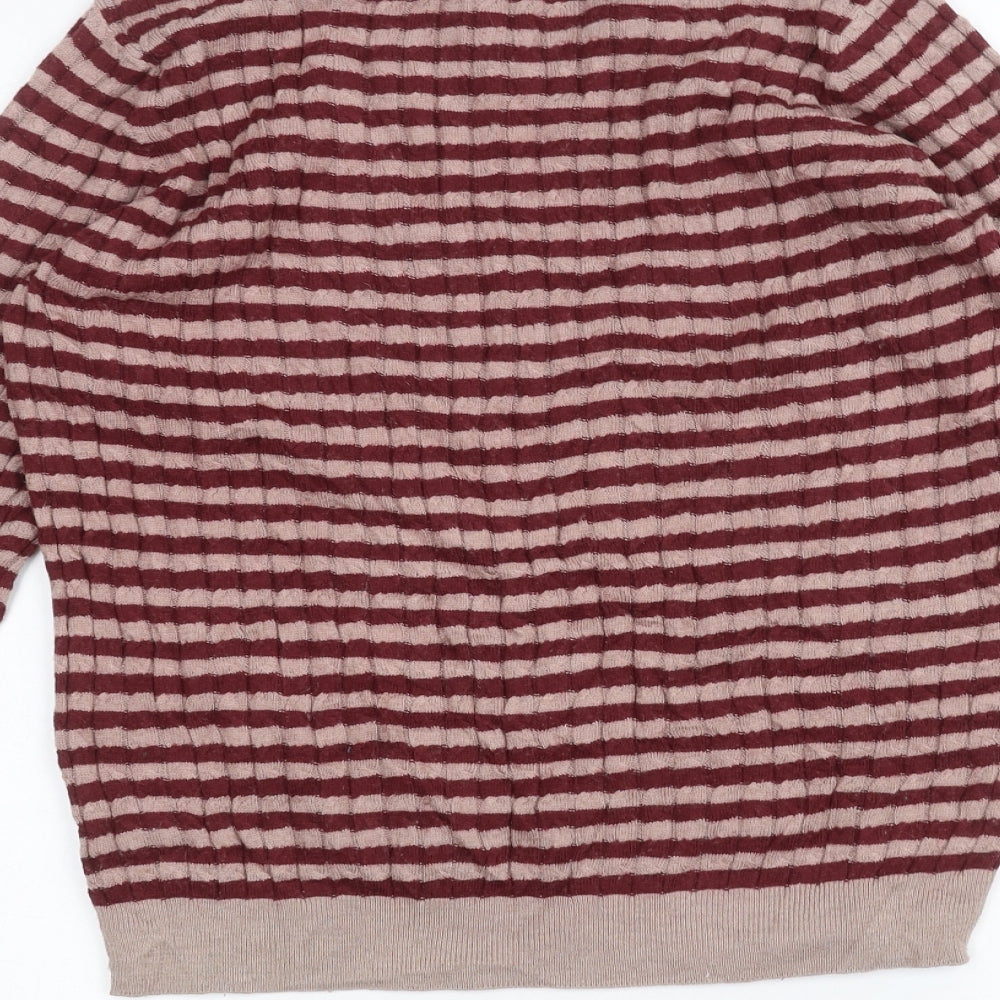 Dickins & Jones Womens Red Striped  Basic T-Shirt Size S