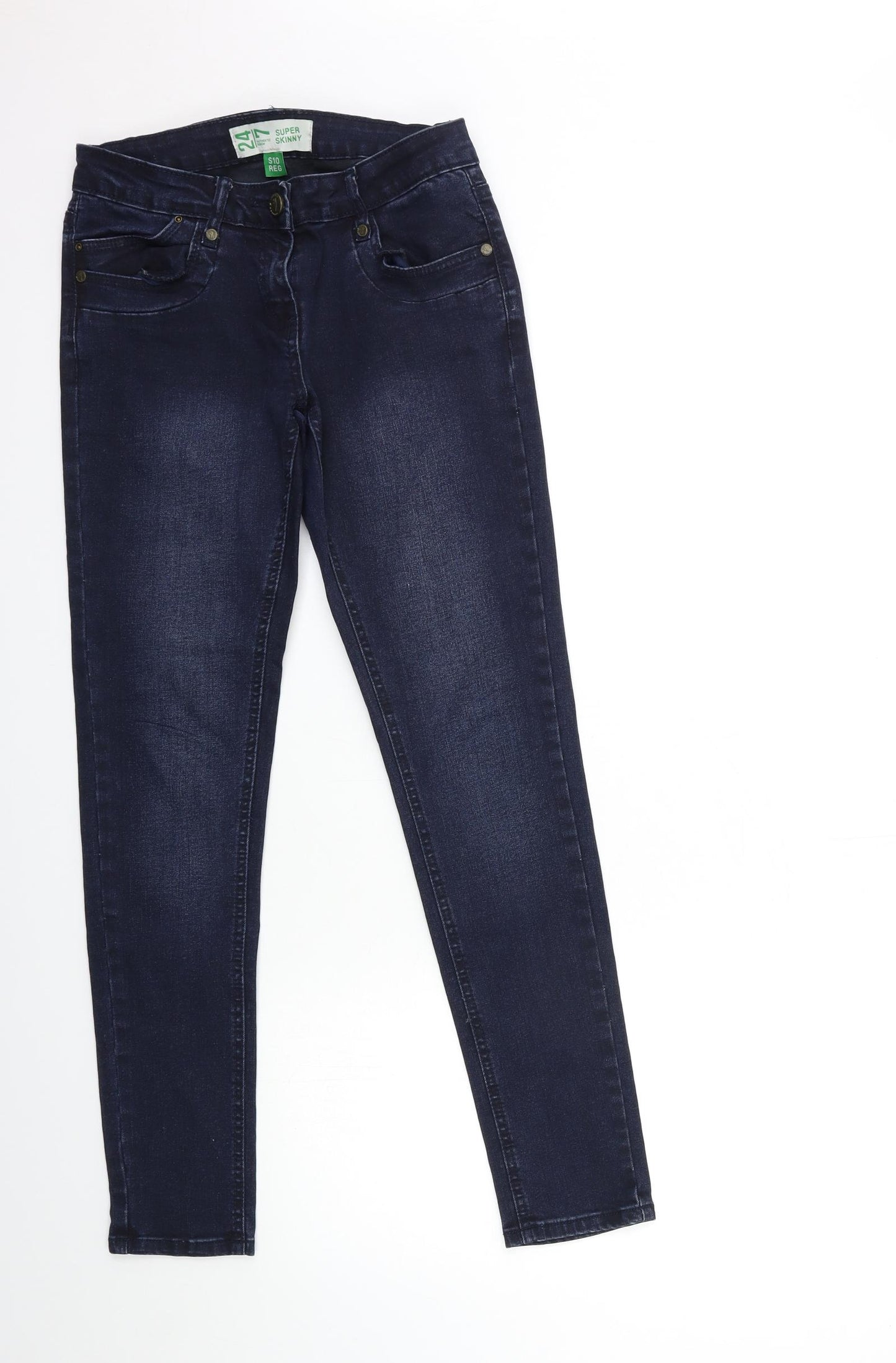 Denim 24/7 Womens Blue  Denim Skinny Jeans Size 10 L29 in