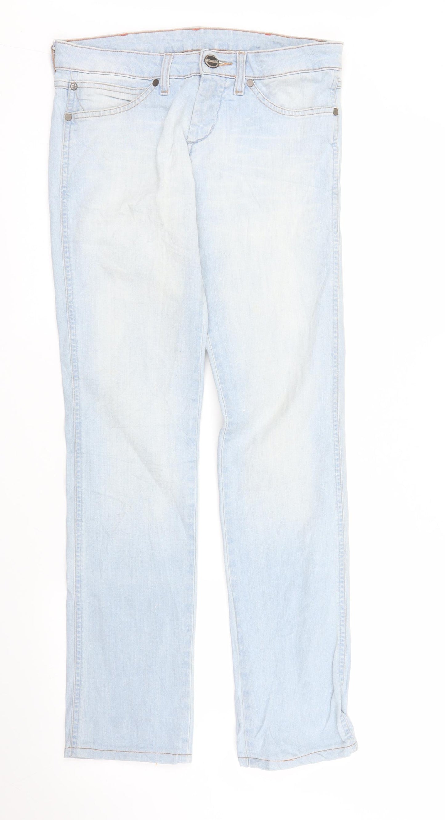 Wrangler Mens Blue  Denim Straight Jeans Size 27 in L34 in
