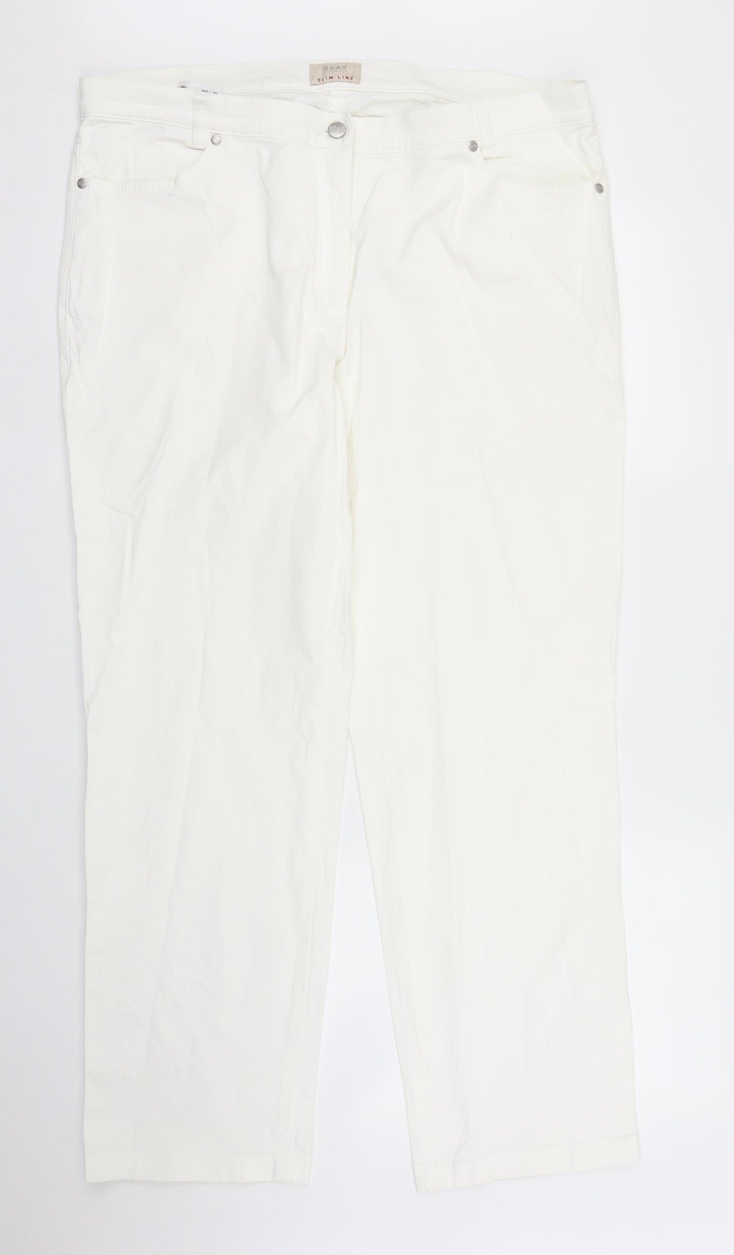 BRAX Womens White  Denim Straight Jeans Size 20 L28 in