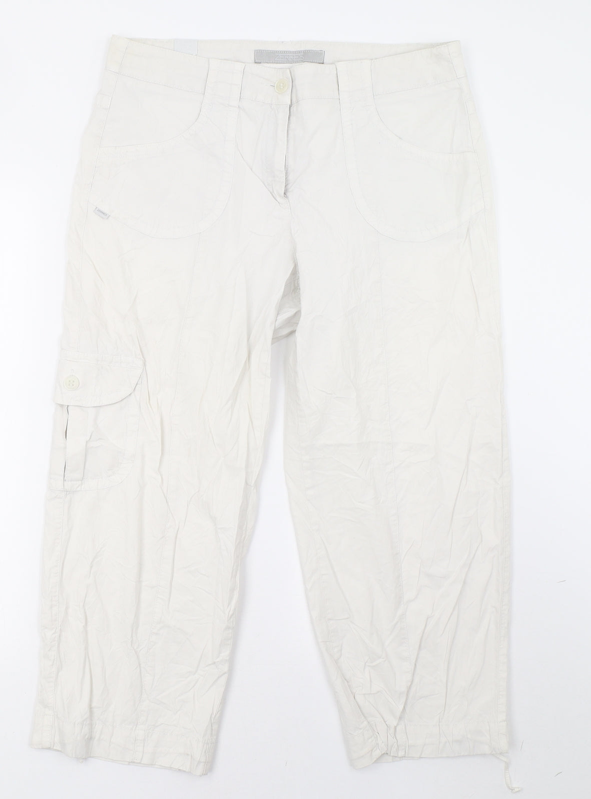 ZERRES Womens White   Cropped Trousers Size 16 L25 in