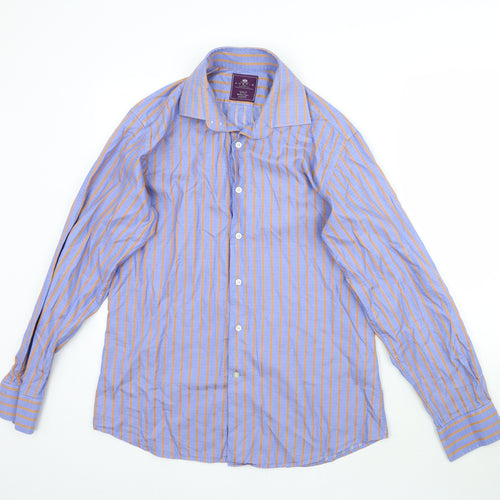 Hawes & Curtis Mens Purple Striped   Button-Up Size M