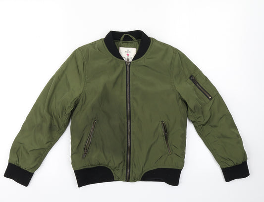 YD Girls Green   Bomber Jacket Jacket Size 8-9 Years  - Fleece lined