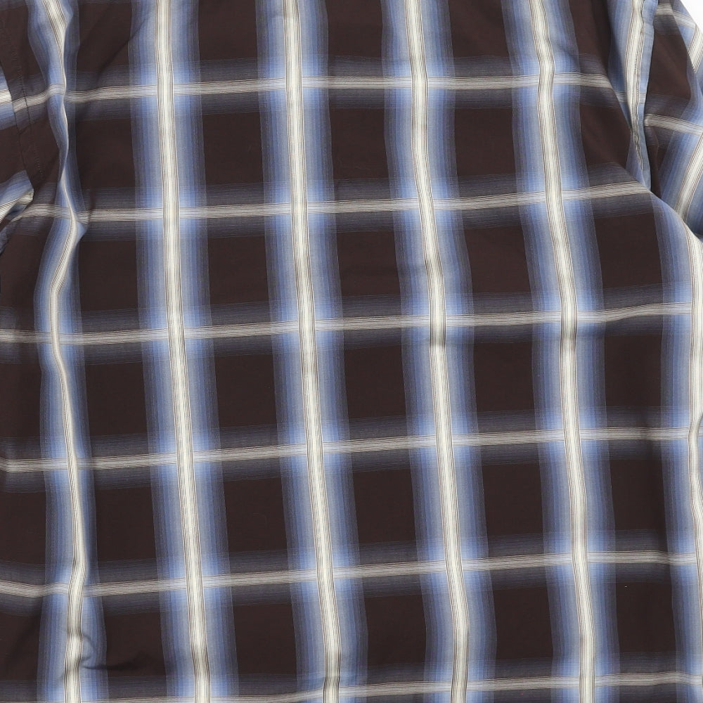 NEXT Mens Brown Argyle/Diamond   Dress Shirt Size M