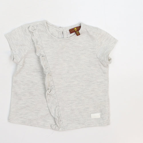 7 For All Mankind Girls Grey   Basic T-Shirt Size 18-24 Months
