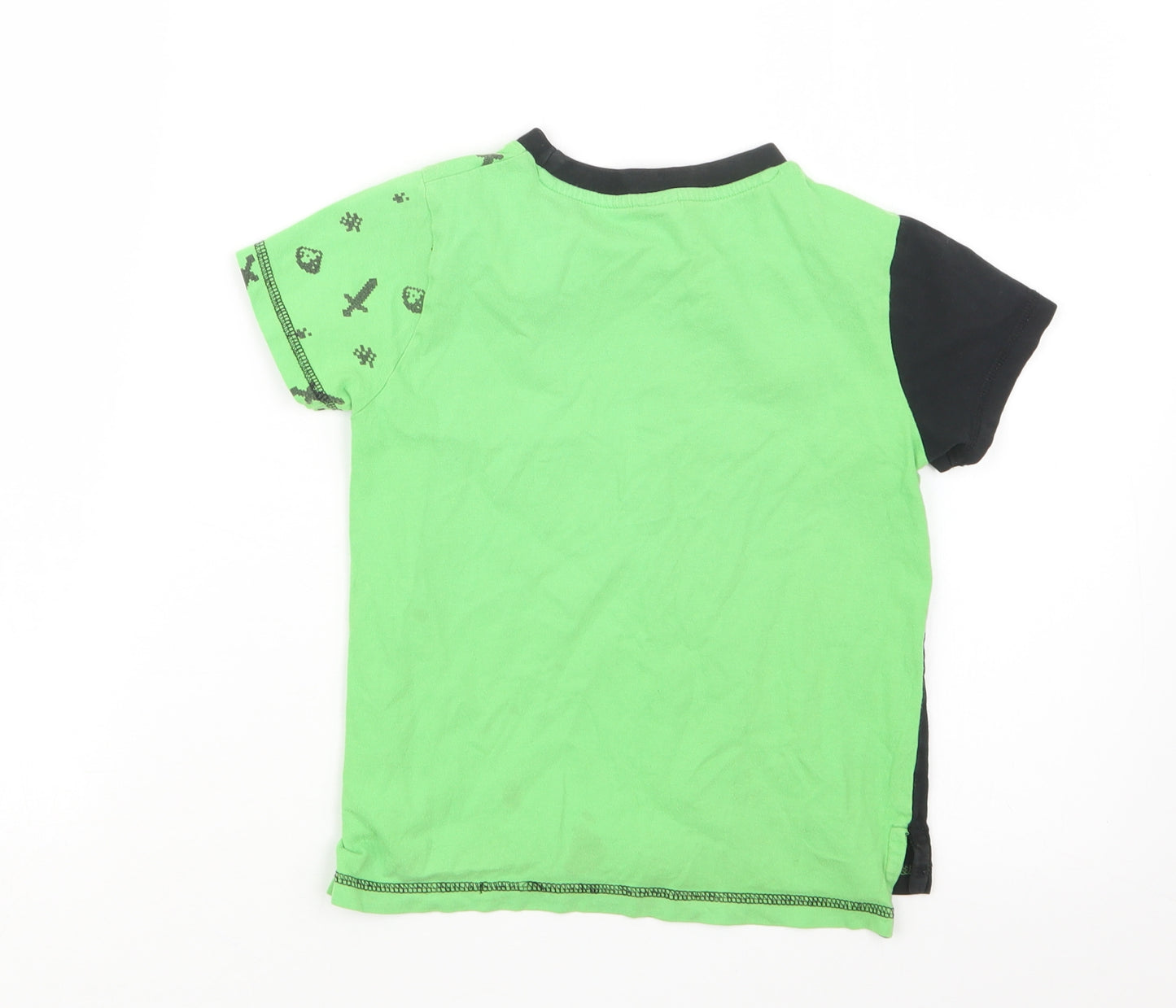Jinx Boys Green   Basic T-Shirt Size 4-5 Years  - Minecraft