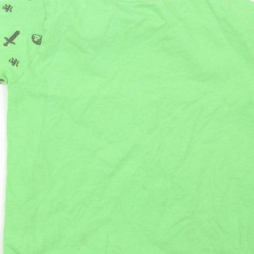 Jinx Boys Green   Basic T-Shirt Size 4-5 Years  - Minecraft