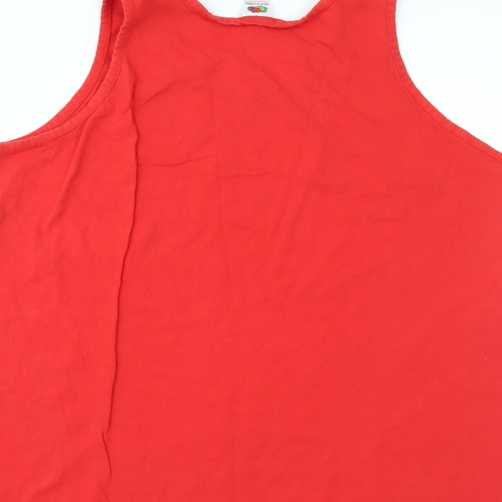 Fruit of the Loom Mens Red   Basic Tank Size XL