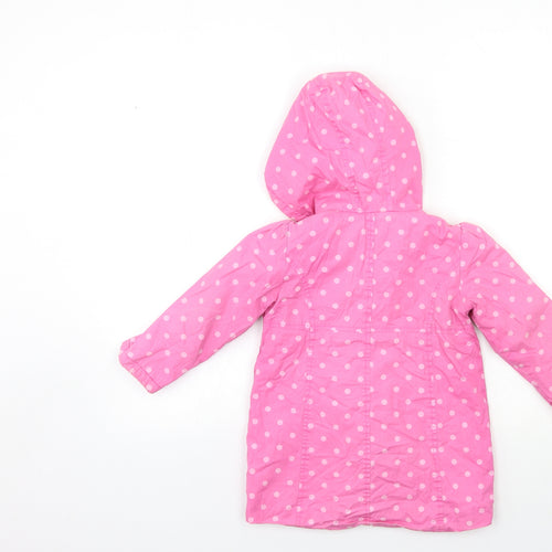 Matalan Girls Pink Polka Dot  Jacket Coat Size 2-3 Years