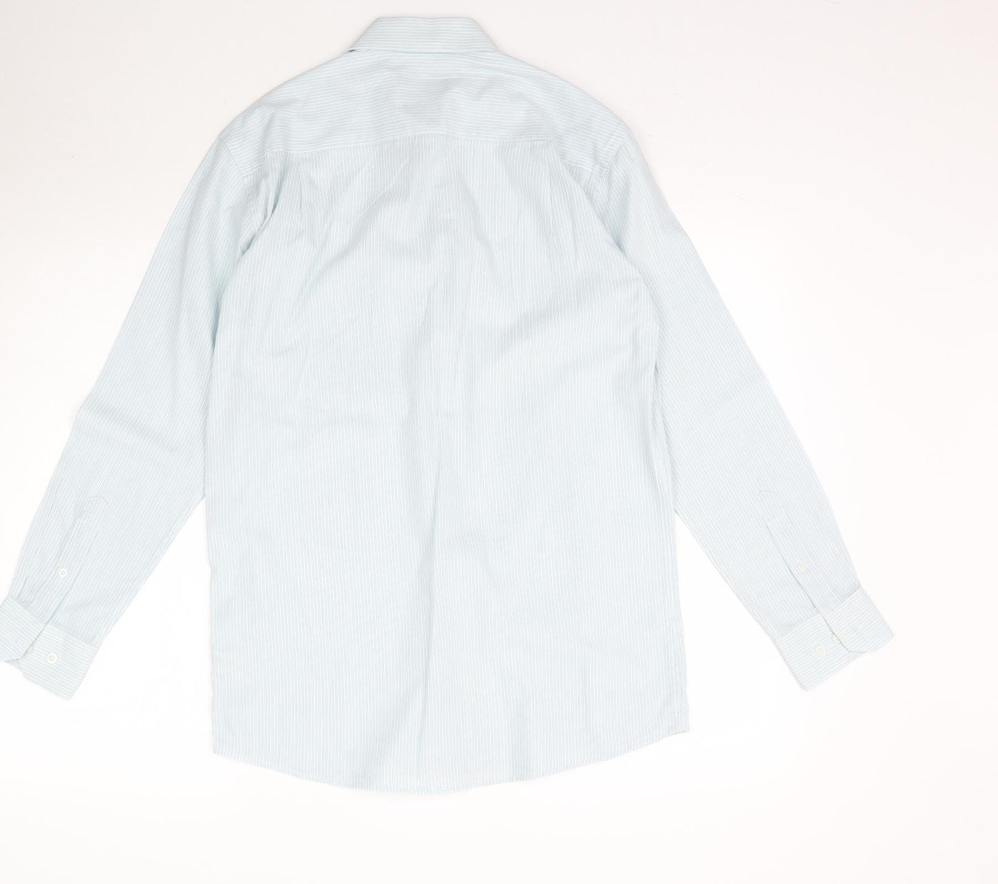 George Mens Blue Striped   Dress Shirt Size 14.5