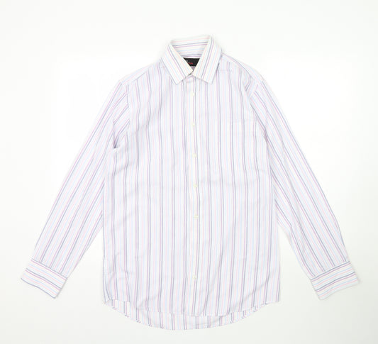 Marks and Spencer Mens Multicoloured Striped   Dress Shirt Size 14.5