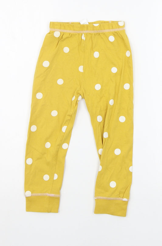 TU Girls Yellow Polka Dot  Top Pyjama Pants Size 4-5 Years