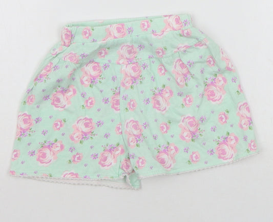 George Girls Green Floral  Top Sleep Shorts Size 2 Years