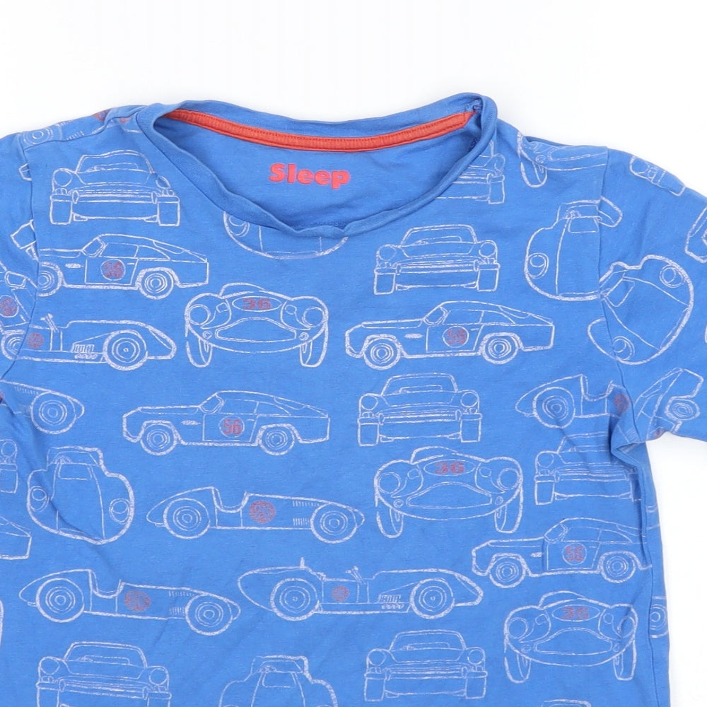 M&S Boys Blue    Pyjama Top Size 9-10 Years  - Car Print