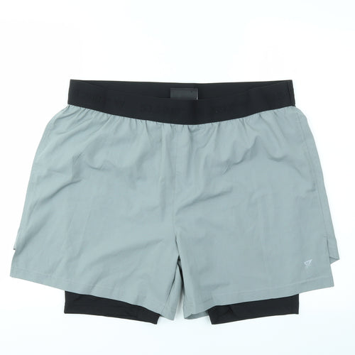 WORKOUT Mens Grey   Sweat Shorts Size XL - stretch waistband