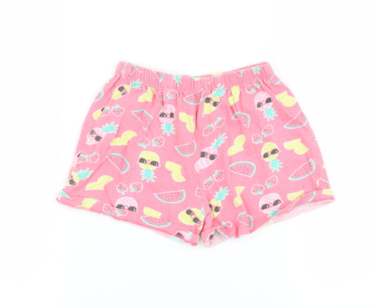 kids Girls Pink Solid  Top Pyjama Pants Size 6-7 Years