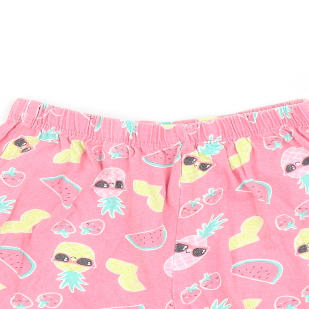 kids Girls Pink Solid  Top Pyjama Pants Size 6-7 Years