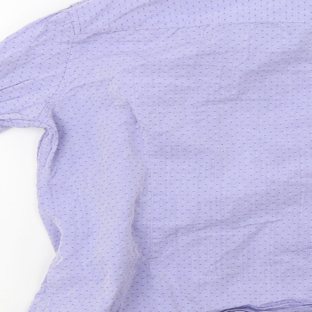 Savile Row Womens Purple Polka Dot  Basic Button-Up Size 10