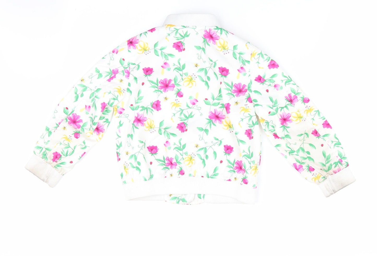 Florence and Fred Girls Pink Floral  Bomber Jacket Coat Size 4-5 Years
