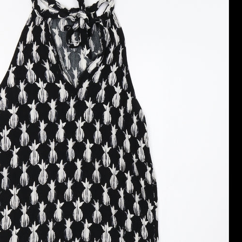 Max Jeans Womens Black   Basic Blouse Size M  - Pineapple Print