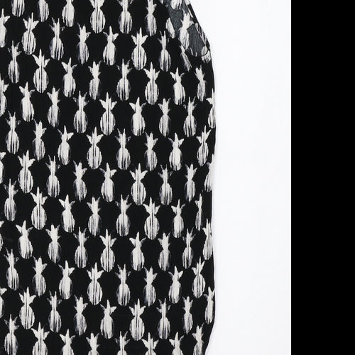 Max Jeans Womens Black   Basic Blouse Size M  - Pineapple Print