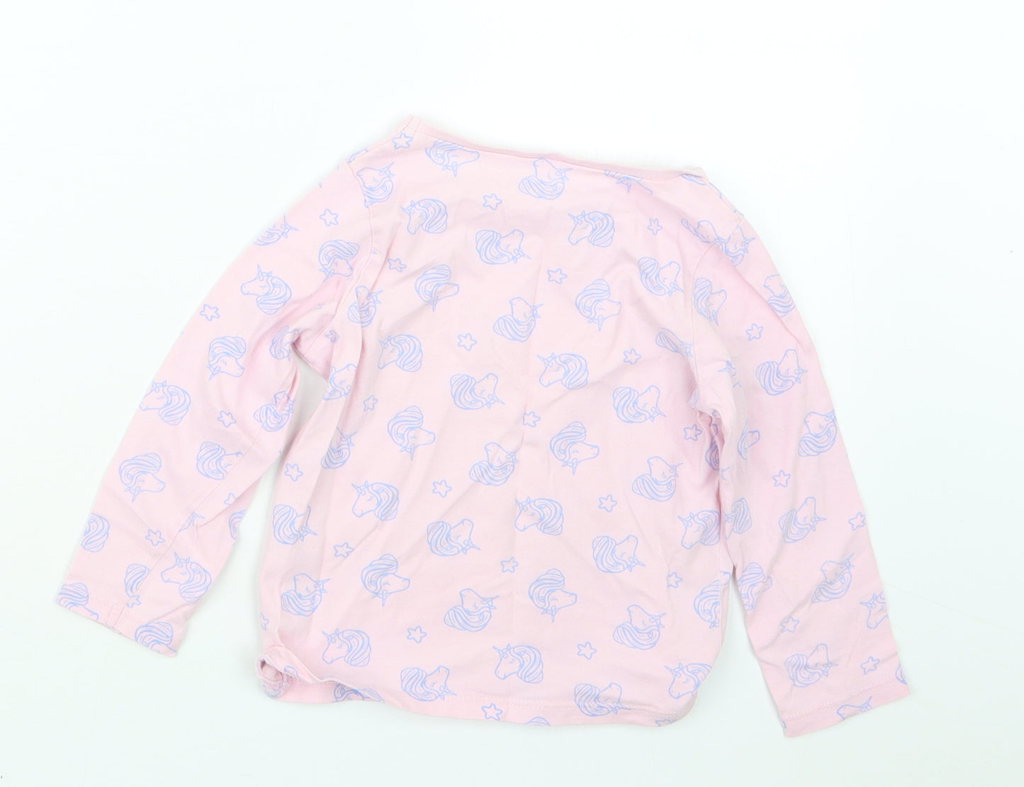 George Girls Purple Geometric  Top Pyjama Set Size 3-4 Years  - Unicorn