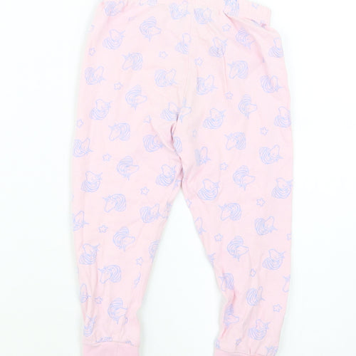George Girls Pink Geometric  Capri Pyjama Set Size 3-4 Years  - Unicorn