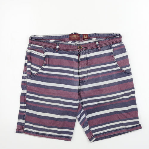 sc&co Mens Red Striped  Chino Shorts Size M