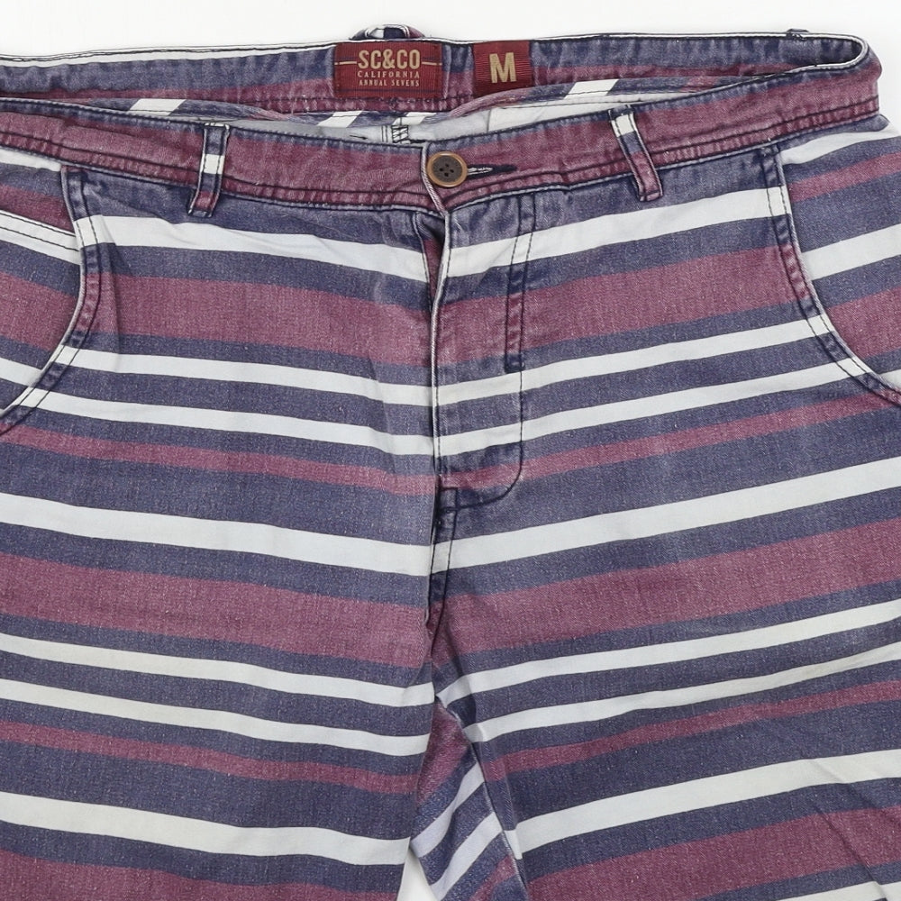 sc&co Mens Red Striped  Chino Shorts Size M