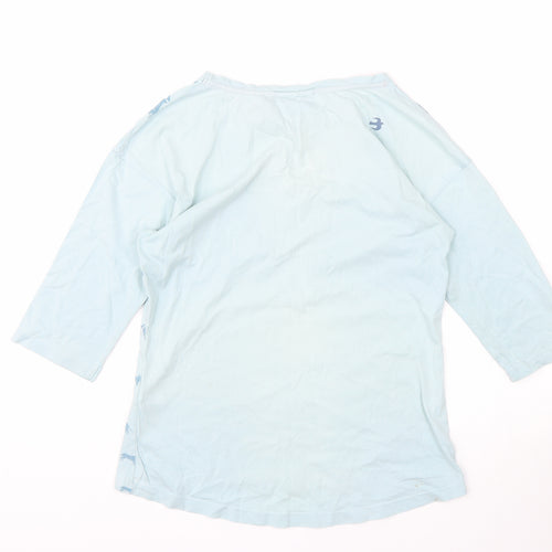 Brakeburn Womens Blue Animal Print  Basic T-Shirt Size 10