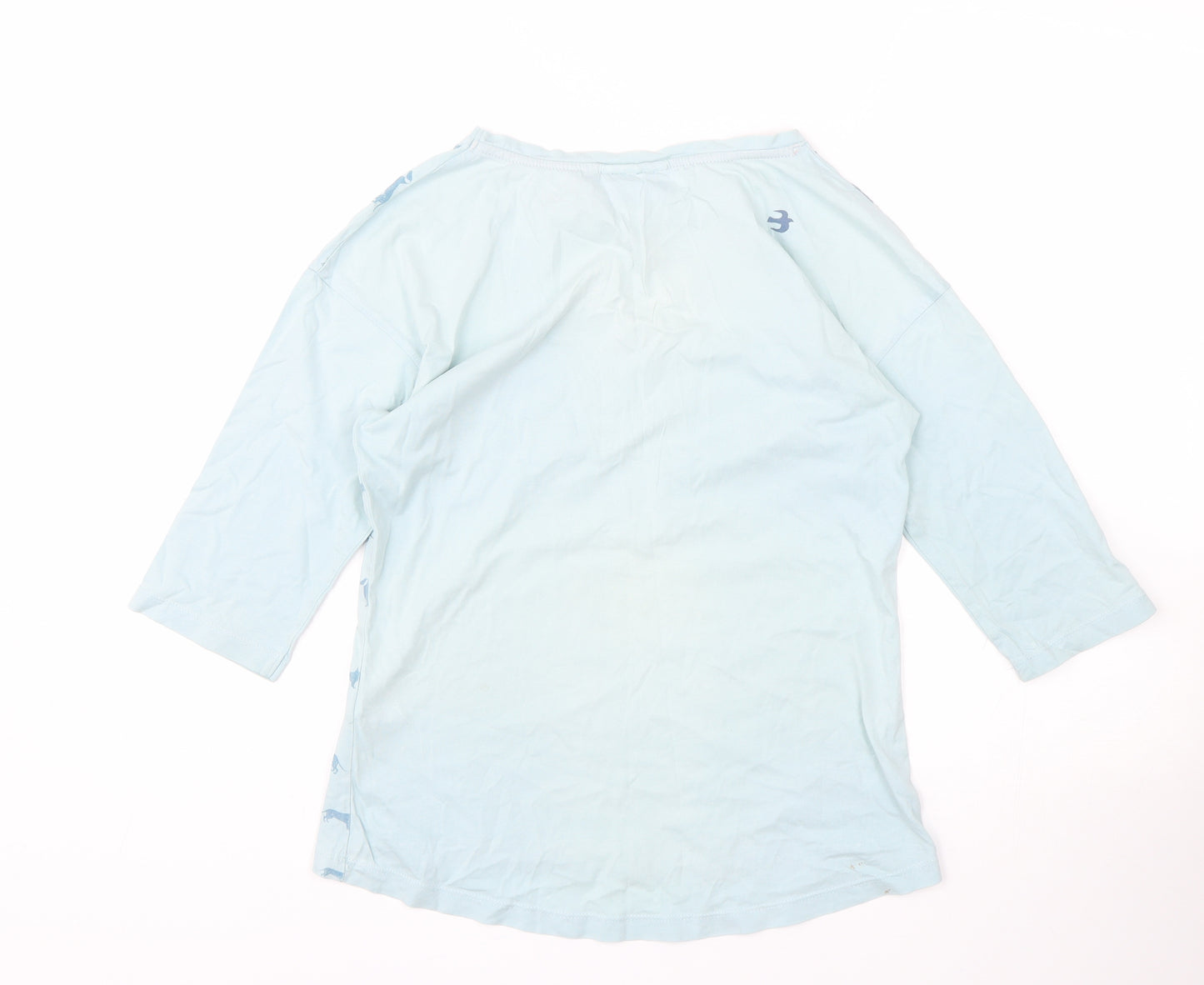 Brakeburn Womens Blue Animal Print  Basic T-Shirt Size 10