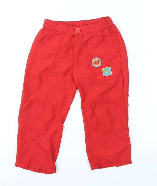 ARGOS Boys Red   Cargo Trousers Size 2-3 Years - CHAD VALLEY