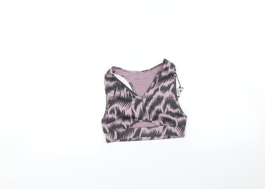 ASOS Womens Purple Animal Print  Basic T-Shirt Size 8