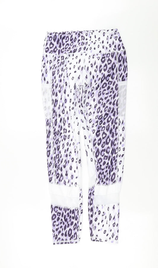 SheIn Womens Purple Animal Print  Compression Leggings Size S L27 in