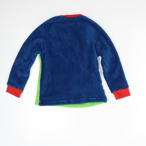 PJ Collections Boys Blue Solid Fleece  Pyjama Top Size 7-8 Years  - Monster